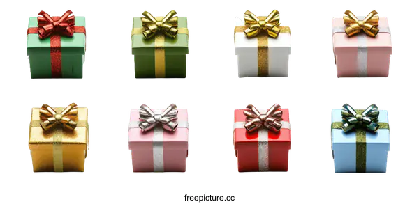 [Transparent Background PNG]Colorful Gift Boxes with Bows