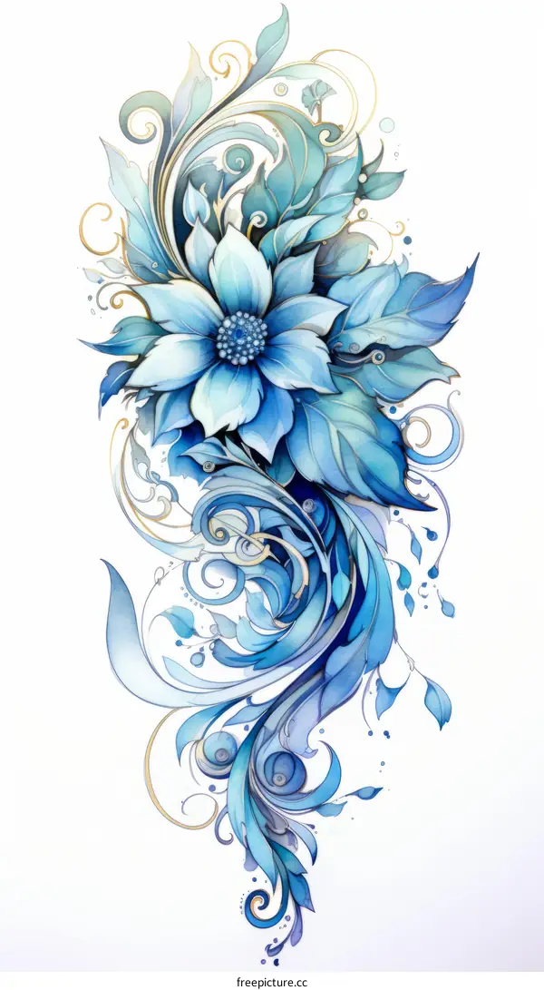 Blue Flower Illustration
