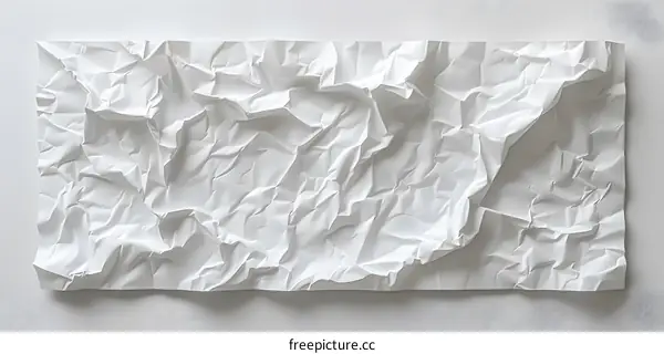White Crumpled Paper Abstract Sculpture