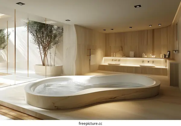 Modern Luxury Spa Bathroom Design Illustration
