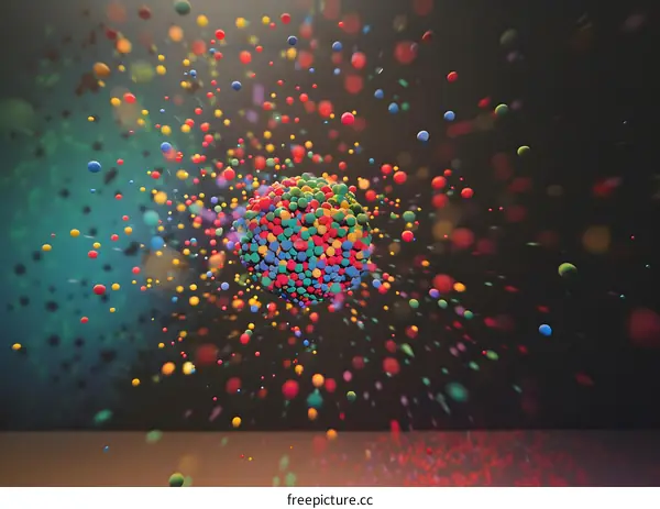 Abstract Sphere with Colorful Balls