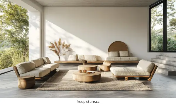 Modern Minimalist Wooden Living Room