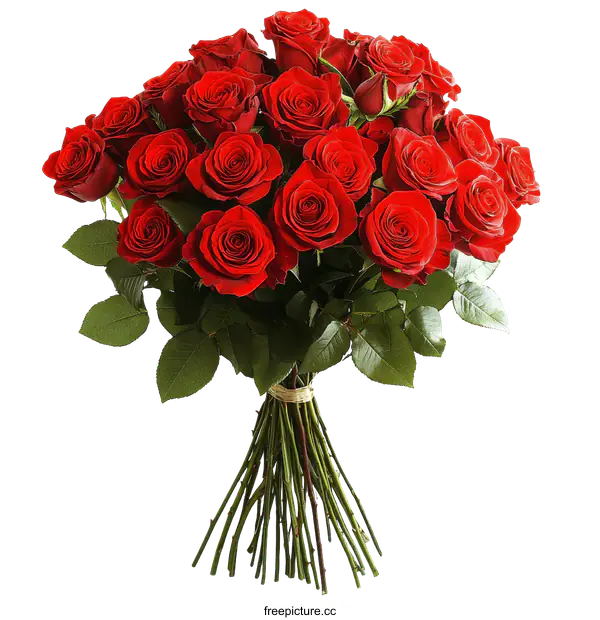 [Transparent Background PNG]Red Roses Bouquet of Love and Beauty