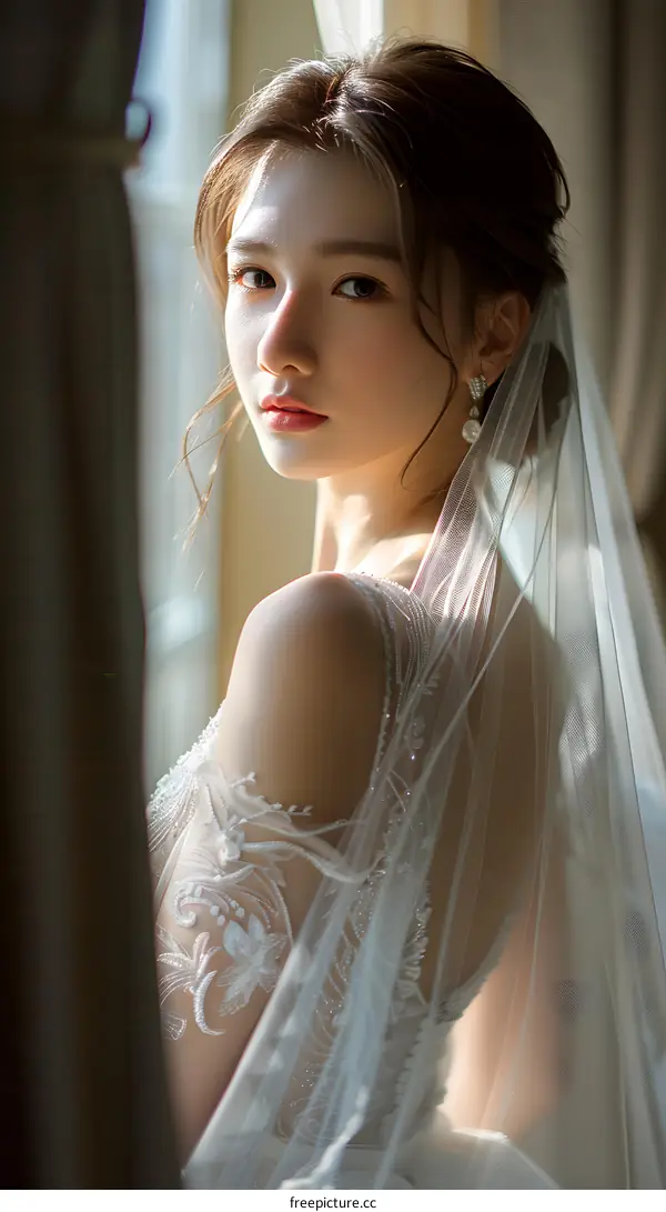 Bride in Window Light