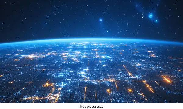 Night City Lights From Space