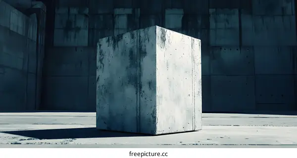 Concrete Block in a Minimalist Environment