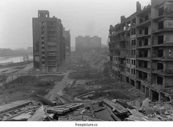 Ruins of a destroyed city