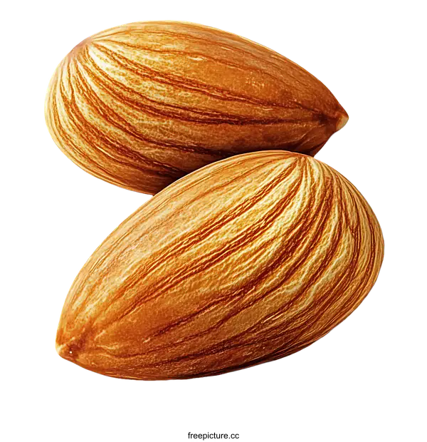 [Transparent Background PNG]Closeup of Two Almonds