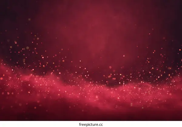 Abstract Red Background with Sparkling Particles