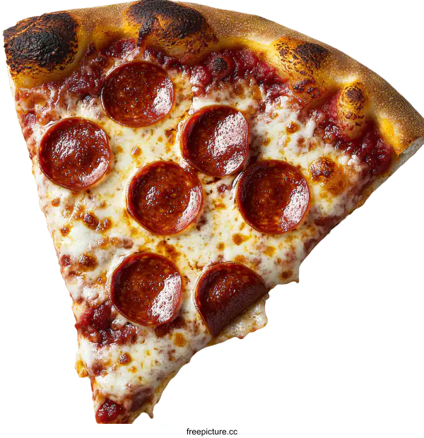 [Transparent Background PNG]Delicious Pepperoni Pizza Slice Close-up