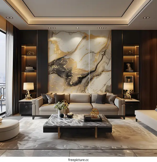 Modern minimalist style living room