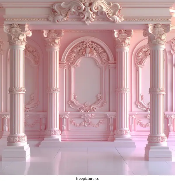 Pink Palace Interior Empty Room