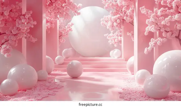 Pink Cherry Blossom Studio Backdrop