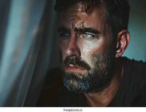 Portrait of a man with a beard and a mustache