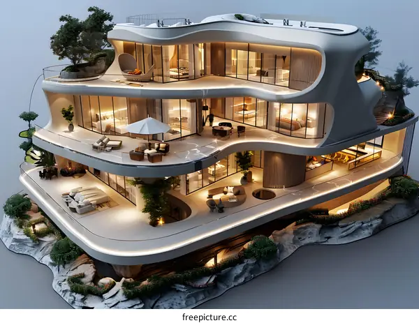 A Modern Villa on a Cliff