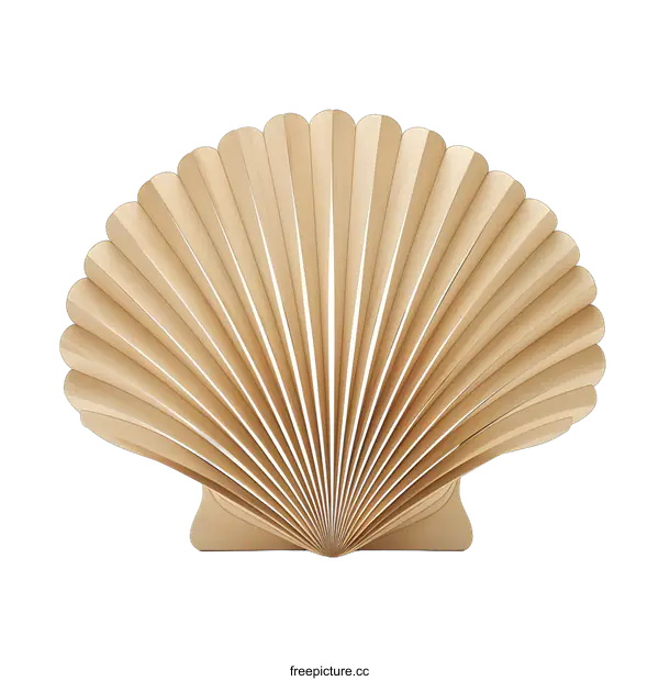 [Transparent Background PNG]Wooden Seashell Sculpture on White Background