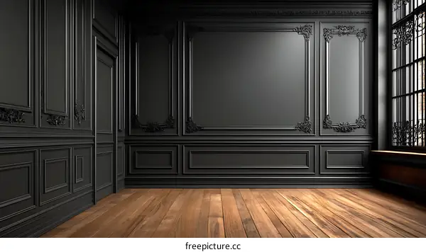 Dark Elegant Interior Design Illustration