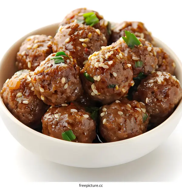Sweet and Sour Meatballs with Sesame Seeds