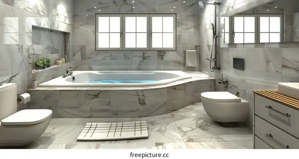 Modern Luxury Bathroom Design Illustration