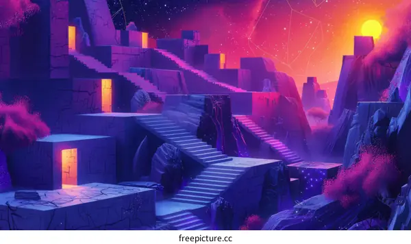 Mystical Stairway to a Celestial Temple