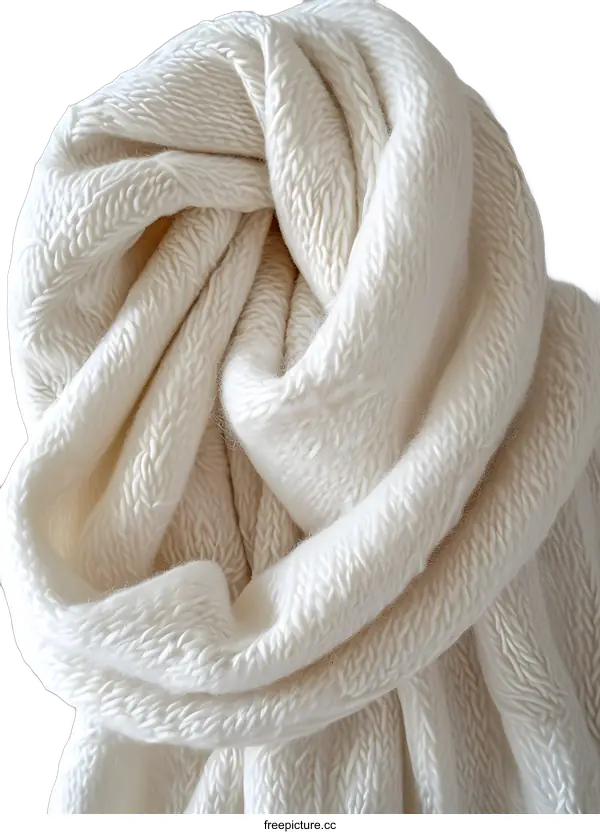 [Transparent Background PNG]Close up of a white scarf