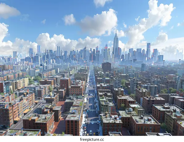 Overlooking the Bustling Streets of a City