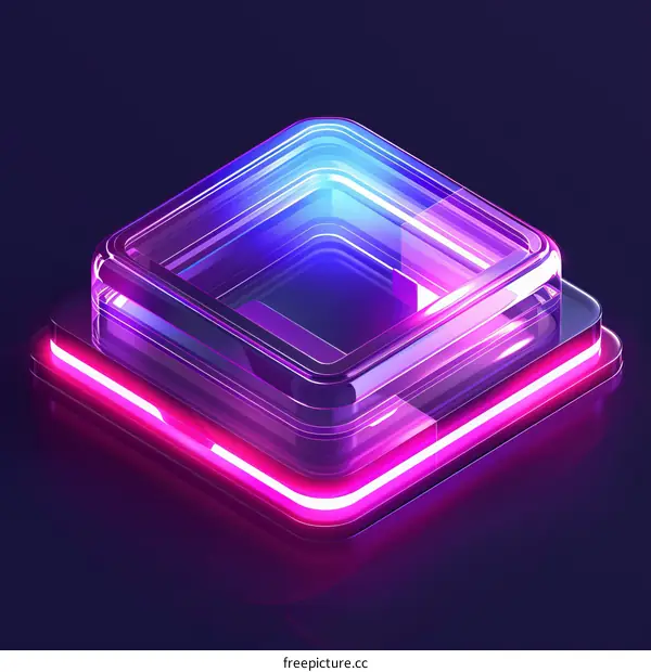 Neon Square Light Background