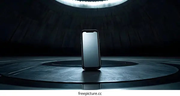Smartphone on a Dark Background with a Circular Design