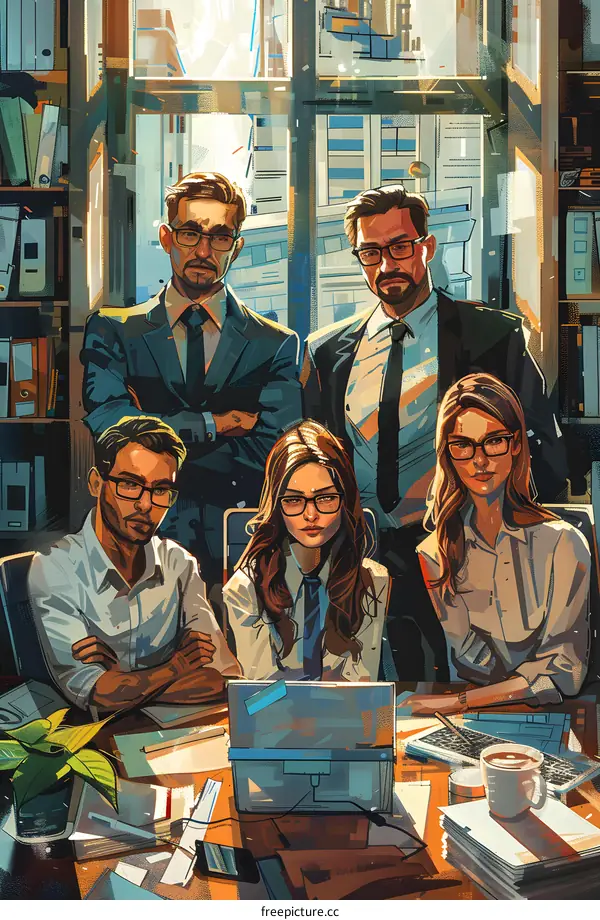 Group of business people discussing work in an office