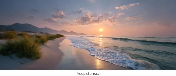 Sunrise Beach Scene Landscape