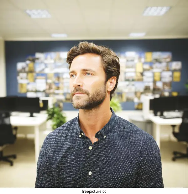 Thoughtful Businessman in Modern Office