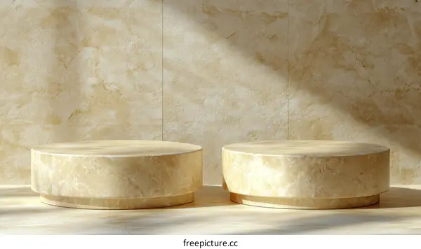 Beige Marble Display Podiums Product Showcase