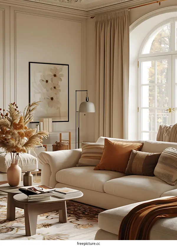 A modern and minimalist living room