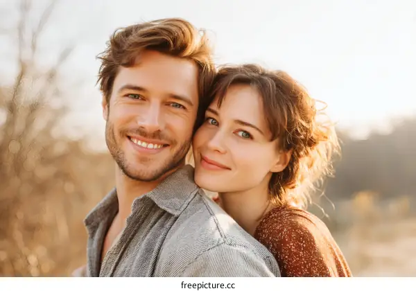Couple Closeup Portrait Outdoor