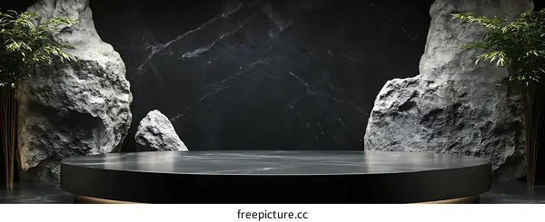 Modern Black Marble Product Display Background