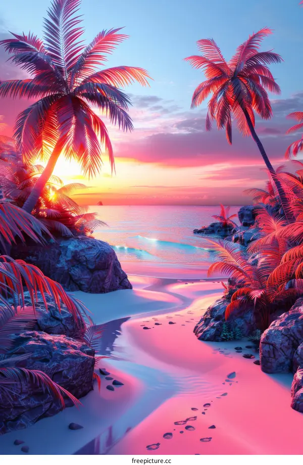 Vibrant Sunset Beach Paradise