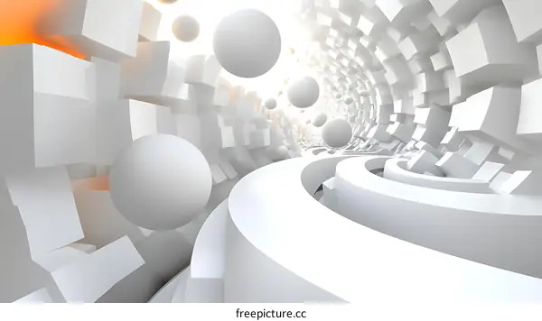 Abstract Geometric Tunnel Design Illustration