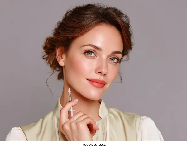 Beautiful Woman Receiving Facial Injection