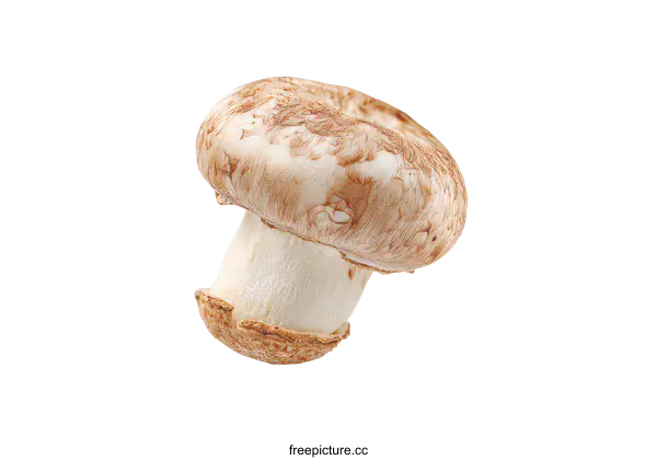 [Transparent Background PNG]Single Brown Mushroom on White Background