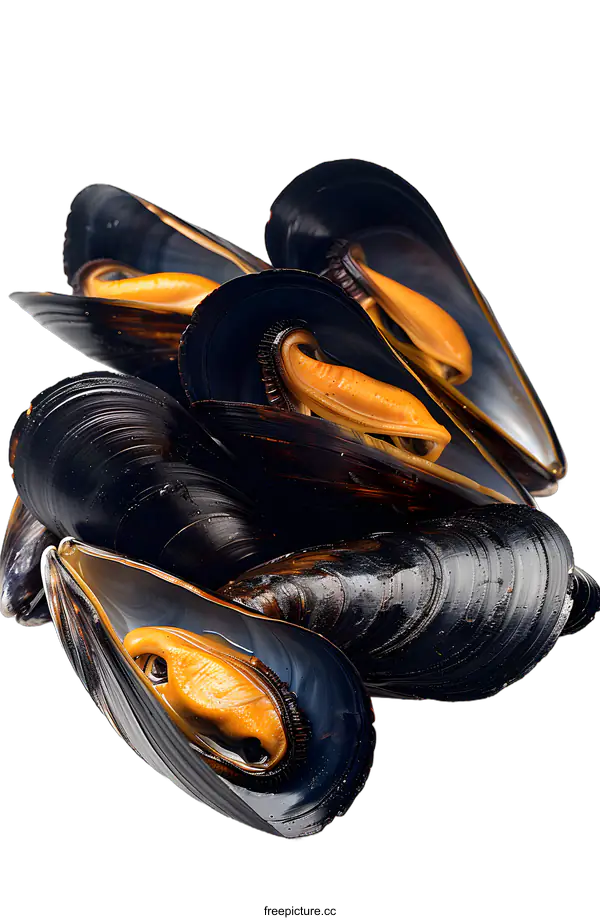 [Transparent Background PNG]Fresh Mussels on White Background