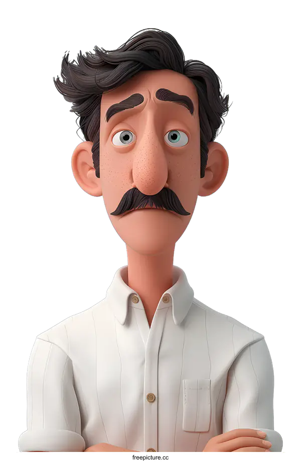 [Transparent Background PNG]Portrait of a Thoughtful Man