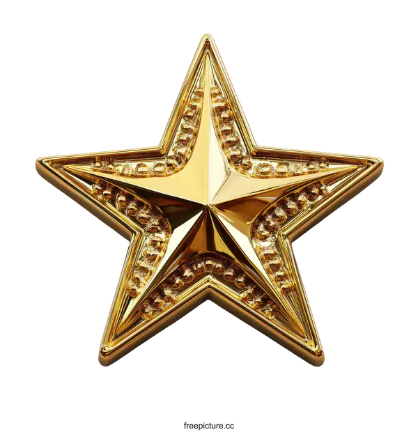 [Transparent Background PNG]Golden Star Ornament Illustration