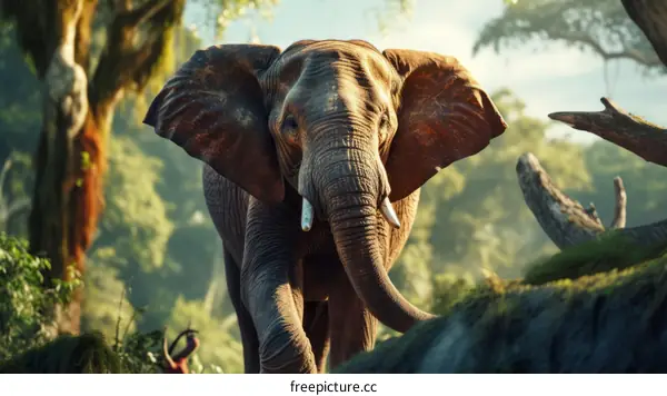 Elephant walking in the jungle