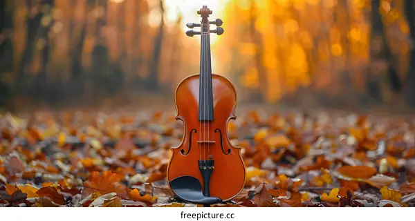 Violin in Autumn Leaves