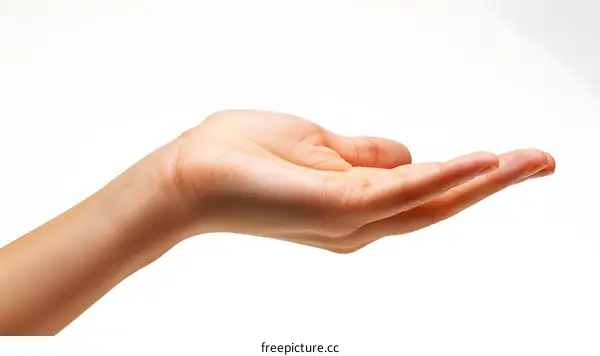 An open hand with the palm facing upwards