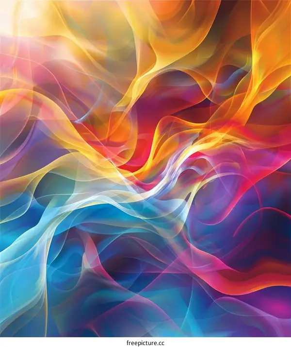 Abstract Colorful Flowing Lines Art Design