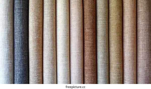 Collection of Rolled Fabric Samples