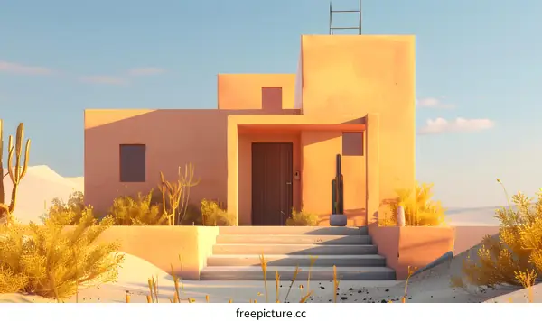Minimalist House in a Desert Landscape