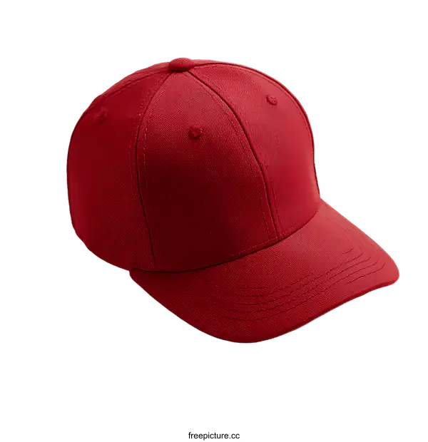 [Transparent Background PNG]Red Baseball Cap Isolated on White Background