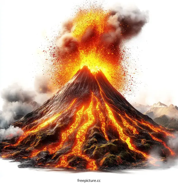 Erupting Volcano Dramatic Natural Disaster